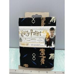 Harry Potter Gryffindor‎ Black 100% Cotton Woven Fabric-1 Yard X 44" Pre-Cut-NEW